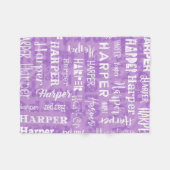 ハープ奏者のパーソナライズな名前をカスタムする フリースブランケット (正面(横))