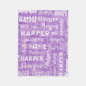 ハープ奏者のパーソナライズな名前をカスタムする フリースブランケット (正面)