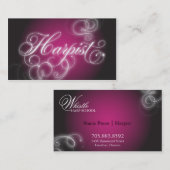 ハープ奏者の名刺のエレガントな華麗さの白熱 名刺 (正面/裏面)