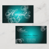 ハープ奏者の名刺のエレガントな華麗さの白熱 名刺 (正面/裏面)