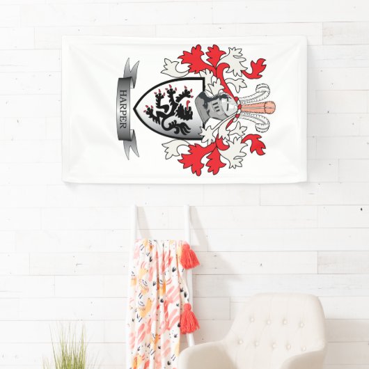 ハープ奏者の家紋の紋章付き外衣 横断幕 (インサイチュ)