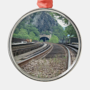 ハープ奏者フェリーWV鉄道線路のオーナメント メタルオーナメント