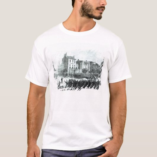 「ハープ奏者週間」の雑誌からのイラストレーション Tシャツ (正面)