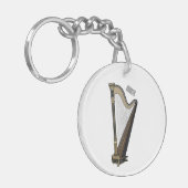 ハープ漫画イラストレーション キーホルダー (正面左)