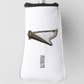 ハープ漫画イラストレーション ゴルフヘッドカバー (回転90)