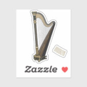 ハープ漫画イラストレーション シール (シート)