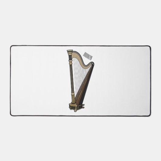 ハープ漫画イラストレーション デスクマット (正面)