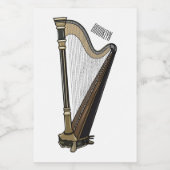 ハープ漫画イラストレーション フードラベル (シングルラベル)