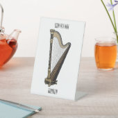 ハープ漫画イラストレーション 台座サイン (インサイチュ)