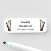 ハープ漫画イラストレーション 名札 (インサイチュ)