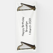 ハープ漫画イラストレーション 横断幕 (縦)