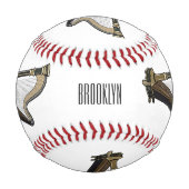 ハープ漫画イラストレーション 野球ボール (裏面)