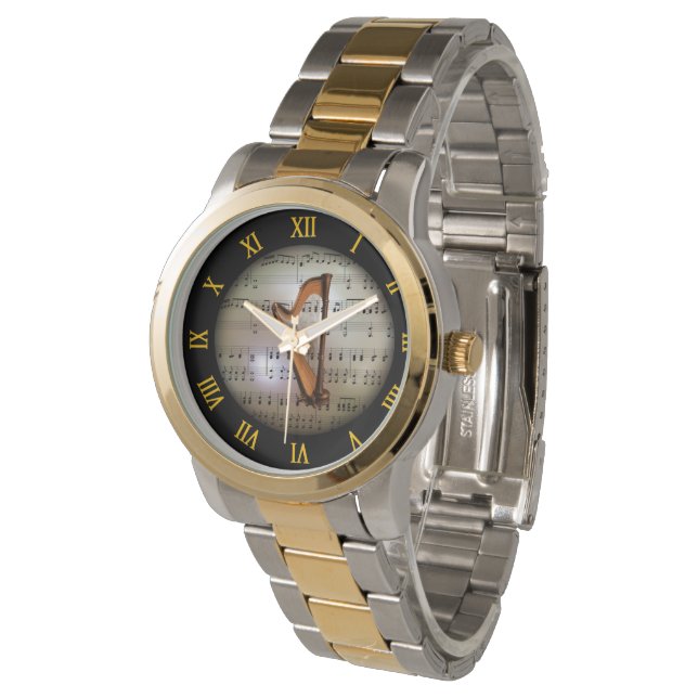 ハープ背景「ミュージカル惑星」 * to 腕時計 (アングル)