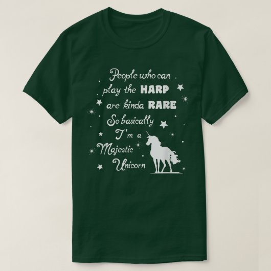 ハープ遊は基本的に私はユニコーン・ムスだ Tシャツ (デザイン正面)