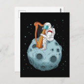 ハープ選手ギフトガールハーピストギフト女性ハープ ポストカード (正面/裏面)