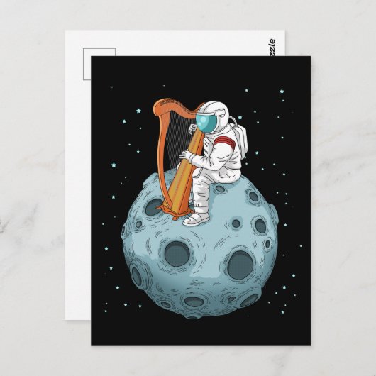 ハープ選手ギフトガールハーピストギフト女性ハープ ポストカード (正面/裏面)