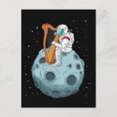 ハープ選手ギフトガールハーピストギフト女性ハープ ポストカード (正面)