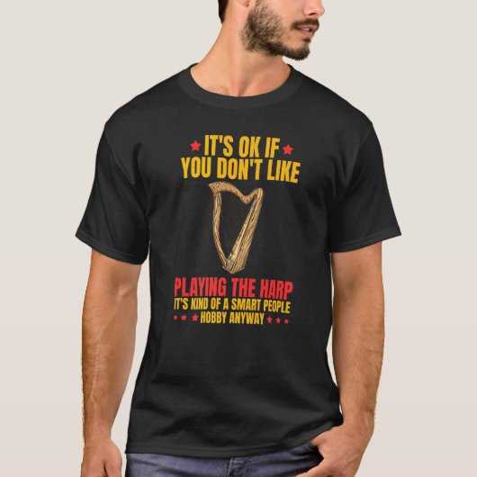 ハープ音楽楽器プレイヤー初級レッスン Tシャツ (正面)