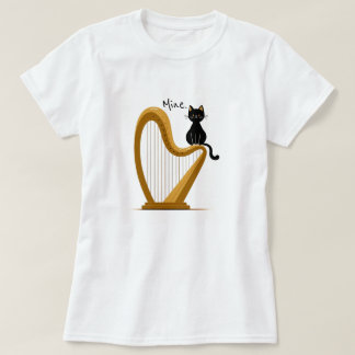 ハープ&キャットデザインロングTシャツ Tシャツ