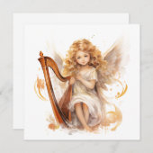ハープ・クリスマスカード付きエンジェル シーズンカード (正面/裏面)
