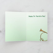 ハープ、シャムロック、アイリッシュ賛美音楽パーソナライズされた カード (内部)