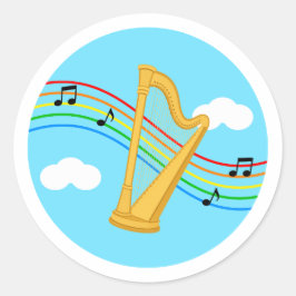 ハープ ステッカー 空 虹 音楽 キッズ