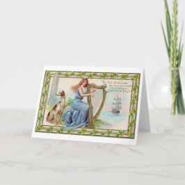 ハープ&ドッグ、シャムロック、聖パトリックの日、ヴィンテージ カード