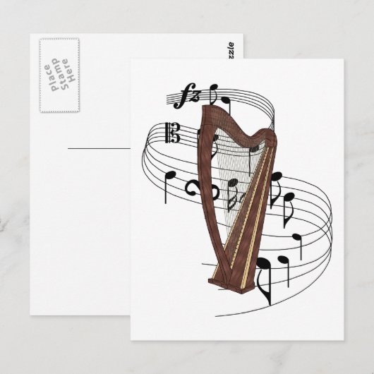 ハープ ポストカード (正面/裏面)