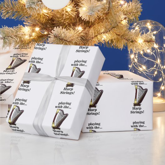 ハープ 楽器 ハープ ラッピングペーパー (クリスマス)
