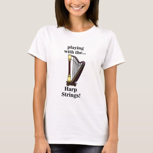 ハープ 楽器 ハープ Tシャツ (正面)