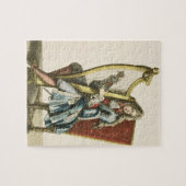 ハープ(版木、銅版、版画)を演奏している紳士 ジグソーパズル (横)