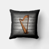 ハープ～ 3-D楽譜～ピローグレイ/ブラック～ クッション (裏面)