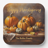 ハーベストエレガントカボチャ感謝祭ディナー ペーパープレート (正面)