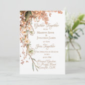 ハーベストガーランドスクリプトエレガント秋の結婚式 招待状 (スタンド正面)