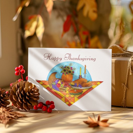 ハーベストキルトコルヌコピア感謝祭カード シーズンカード