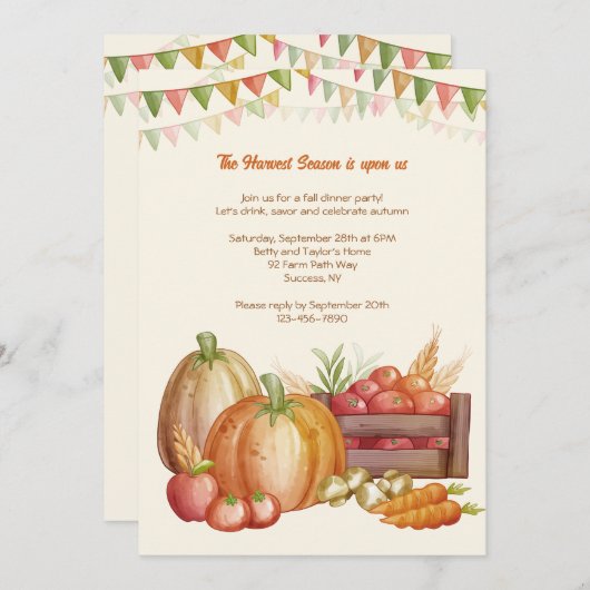 ハーベストシーズン招待状 招待状 (正面/裏面)