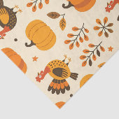 ハーベストターキーアンドパンプキンフォークアートサンクスギビング 薄葉紙 (詳細)