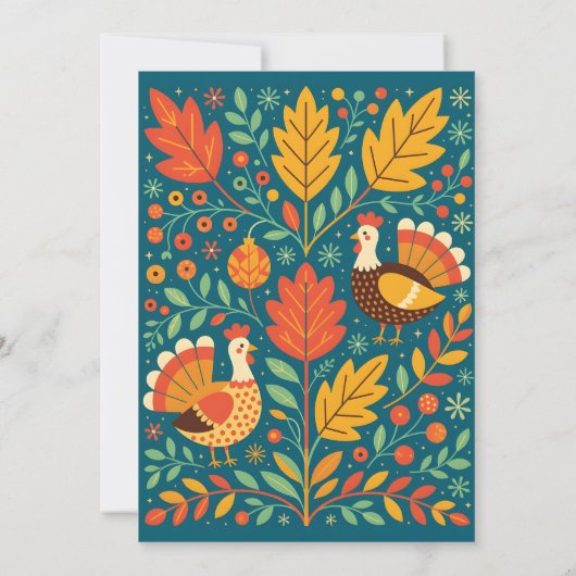 ハーベストトルコフォークアート紅葉感謝祭 招待状 (裏面)