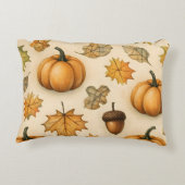 ハーベストドゥードルデライト | かわいい秋のパターン投げ アクセントクッション (裏面)