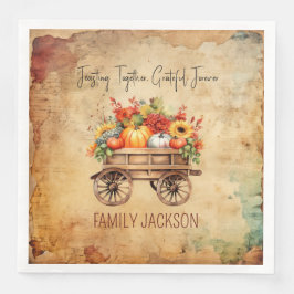 ハーベストナプキン素朴感謝祭カスタム