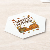 ハーベストハピネス – 秋カボチャ&紅葉D ペーパーコースター (アングル)