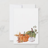 ハーベストパンプキンサンクスギビングテーマブライダルシャワー サンキューカード (裏面)
