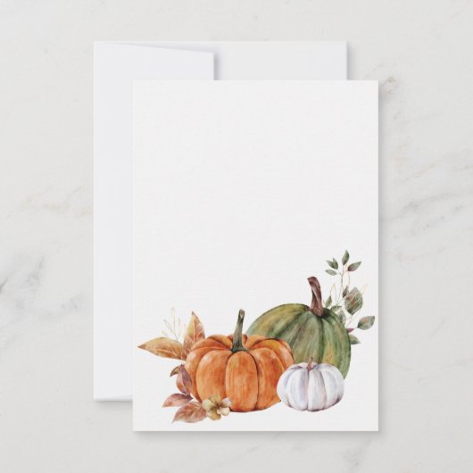 ハーベストパンプキンサンクスギビングテーマブライダルシャワー サンキューカード (裏面)