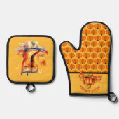 ハーベストパンプキンパッチ – 秋レインブーツ 鍋つかみ&鍋敷きセット (正面)