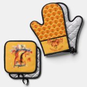 ハーベストパンプキンパッチ – 秋レインブーツ 鍋つかみ&鍋敷きセット (正面/裏面)