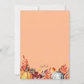 ハーベストパーティー 招待状 (裏面)