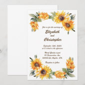 ハーベストヒマワリパーソナライズされた結婚式招待状 招待状 (正面/裏面)