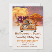 ハーベストピックアップトラックハロウィーン誕生日パーティー 招待状 (正面)