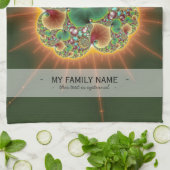 ハーベストフェスティバル-抽象芸術アート キッチンタオル (折り畳み)