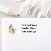 ハーベストフクロウとカボチャ住所 シール (インサイチュ)